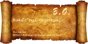 Bakányi Orsolya névjegykártya